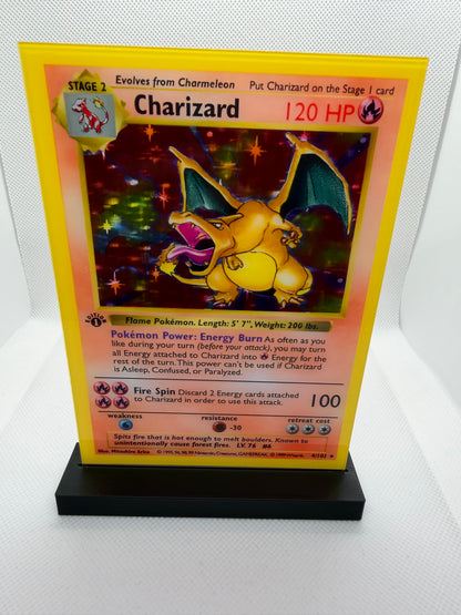 Pokemon Trading Card Display Plaque | UV Printed | 3D Printed Stand