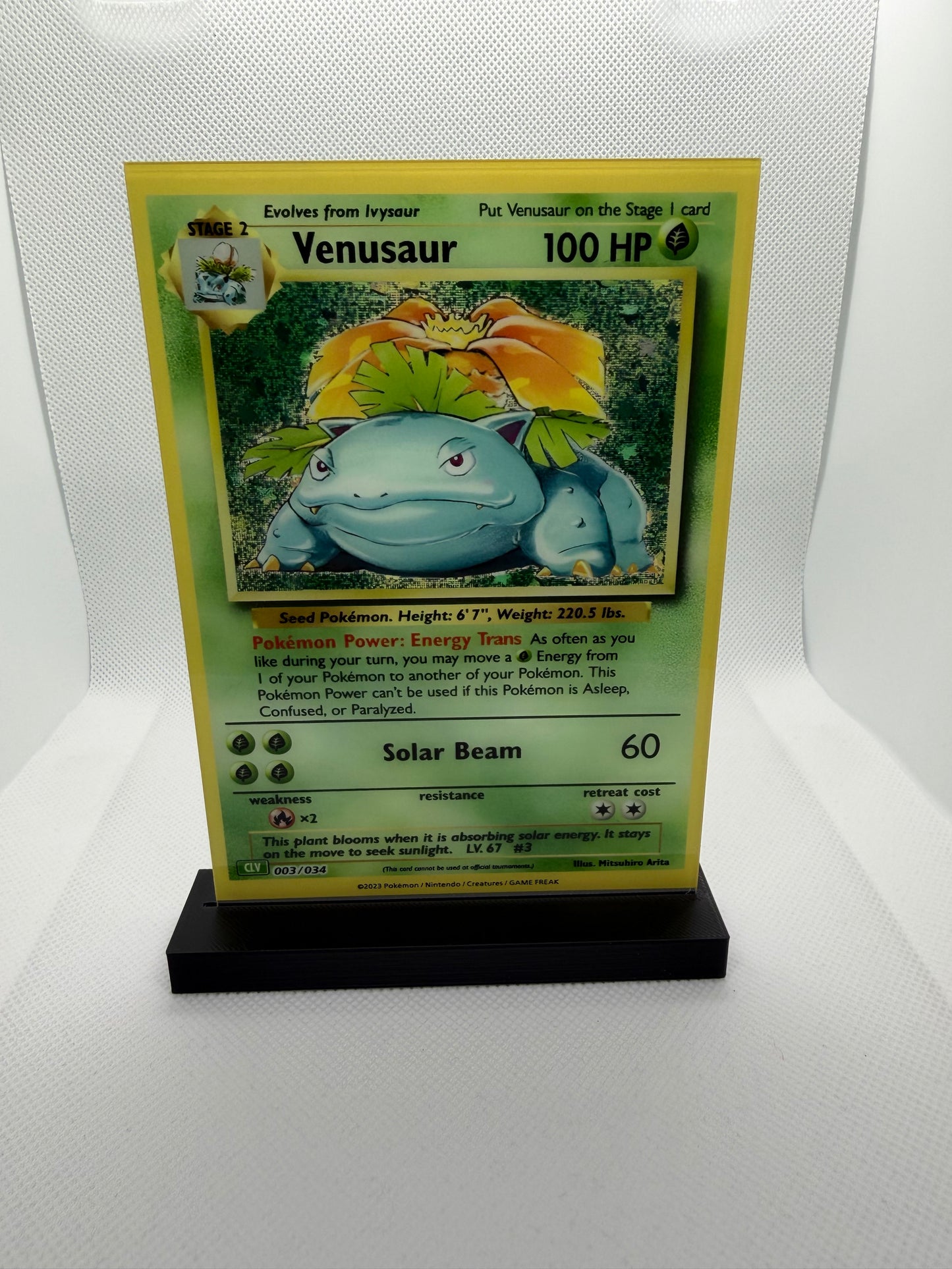 Pokemon Trading Card Display Plaque | UV Printed | 3D Printed Stand