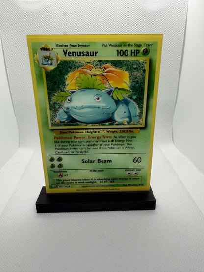 Pokemon Trading Card Display Plaque | UV Printed | 3D Printed Stand